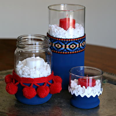 Red White And Blue Candle Holders