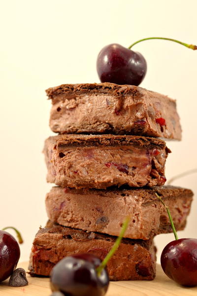 Healthy Black Forest Ice Cream Sandwiches