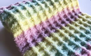 Rainbow Waffle Crochet Baby Afghan Pattern