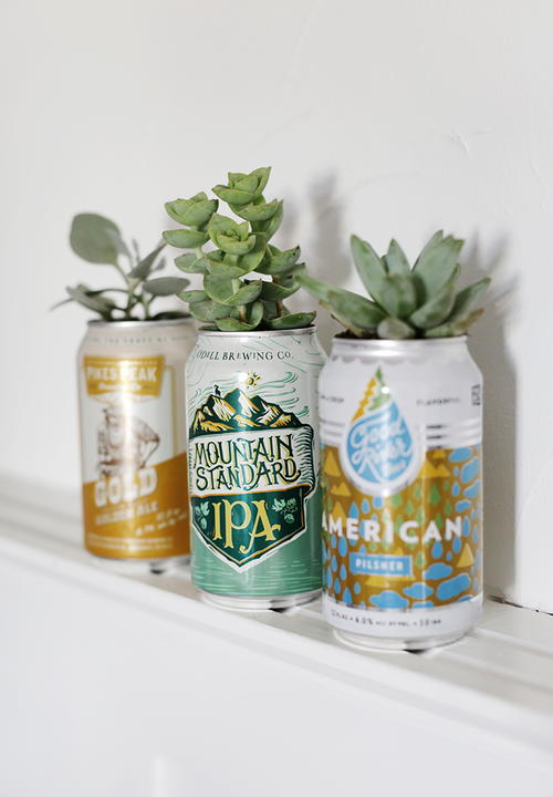 Upcycled Beer Can Planters