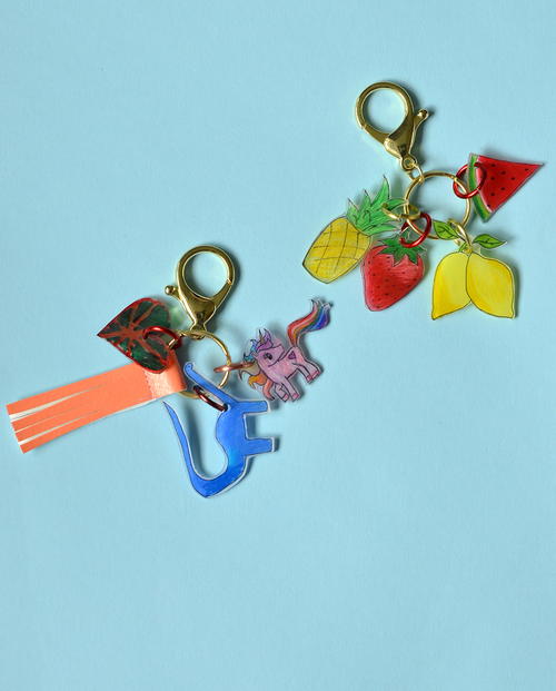 Kids Art Shrink Plastic Key Chain