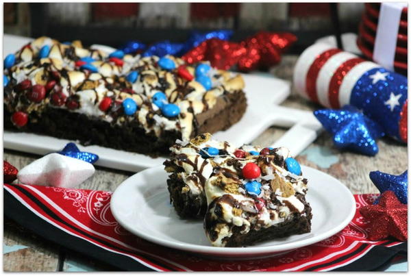 Patriotic Smores Brownies