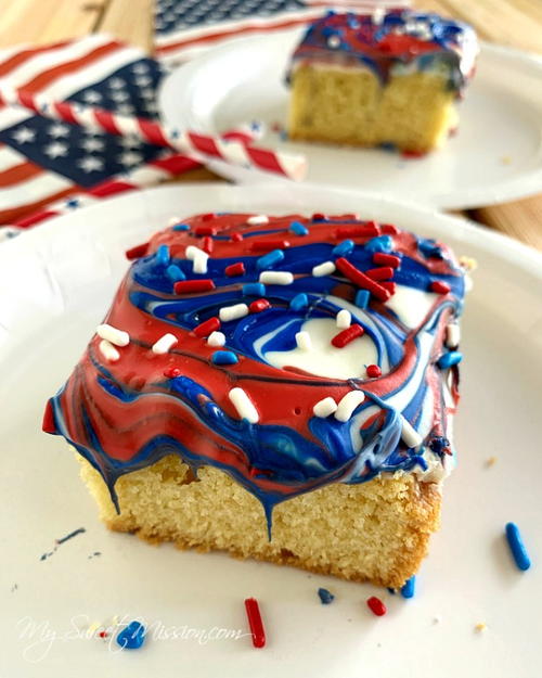 Swirly Red, White & Blue Cookie Bars