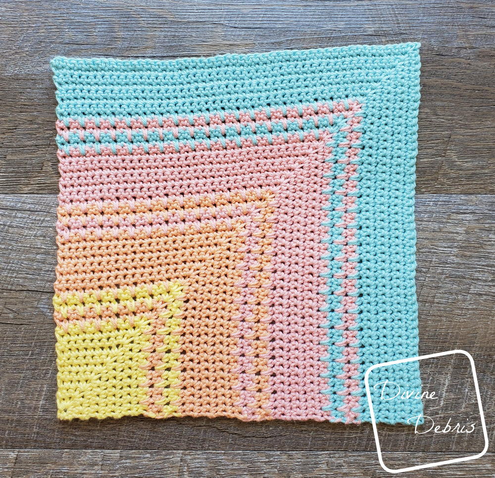 Sunset Washcloth | AllFreeCrochet.com