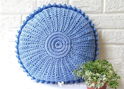 Sea Urchin Shell Crochet Pillow