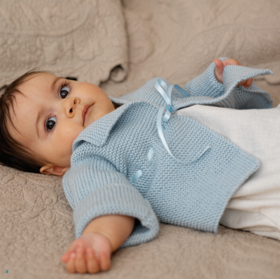 Garter Stitch Matinee Knit Baby Jacket