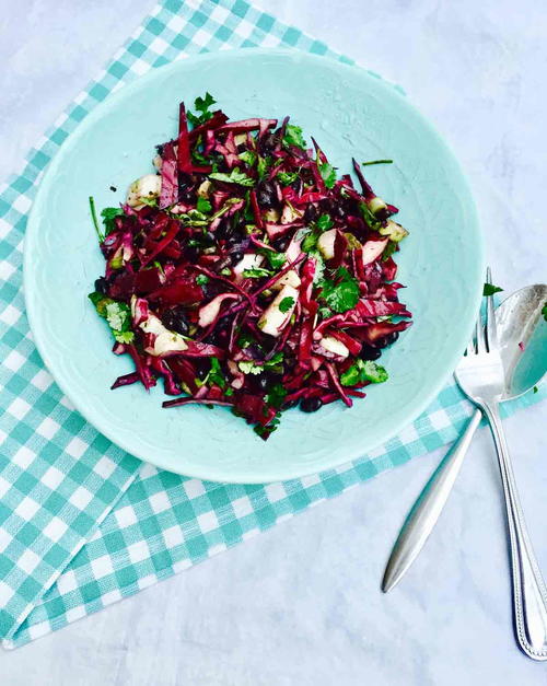 Organic Black Bean Fennel and Red Cabbage Salad