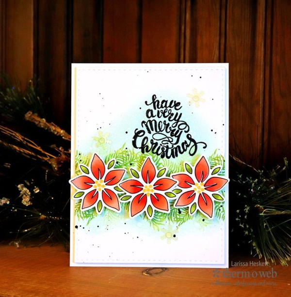 Pretty Poinsettia DIY Christmas Card