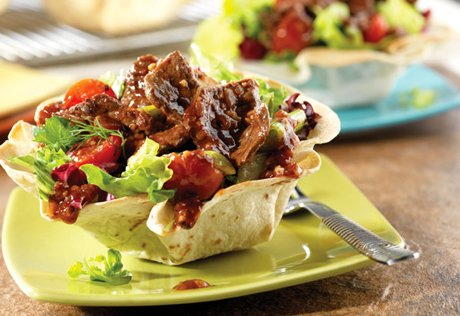 Stir Fried Beef Tortilla Cups