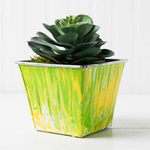 How to Make a Marbled Metal Planter