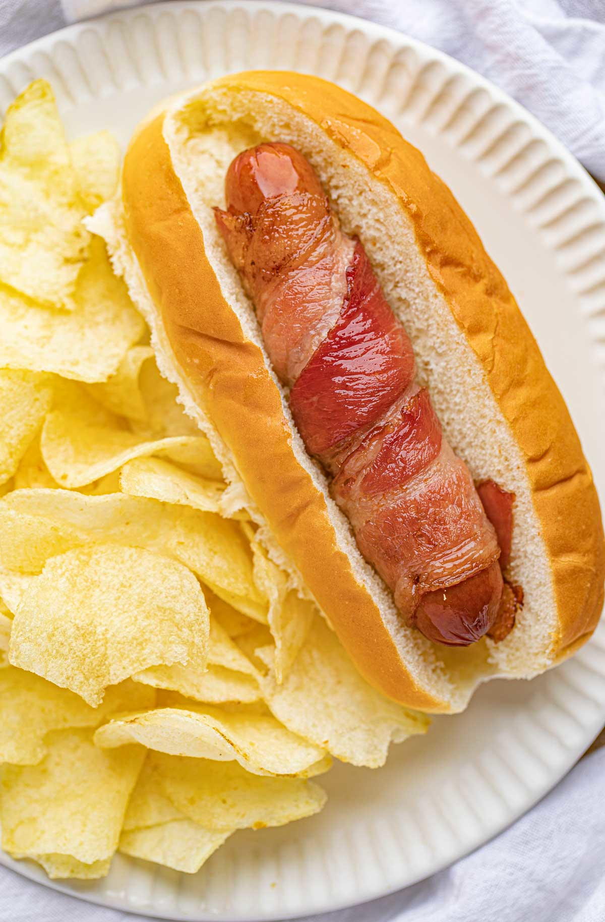 Bacon Wrapped Hot Dogs | RecipeLion.com