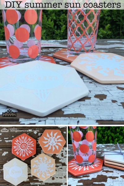 DIY Summer Sun Coasters | DIYIdeaCenter.com