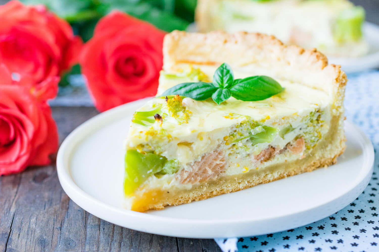 Delicious Salmon and Broccoli Quiche | AllFreeCopycatRecipes.com