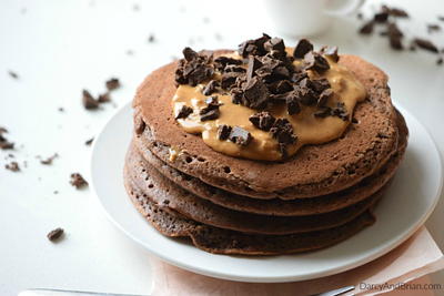 Double Chocolate Peanut Butter Pancakes
