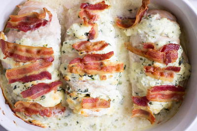 Spinach & Bacon Hasselback Chicken