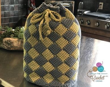 Cute Crochet Drawstring Backpack Bag