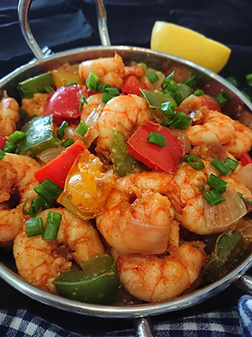 5-Ingredient Garlic Prawns with Bell Peppers