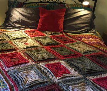 Fancy Squares Crochet Blanket Pattern