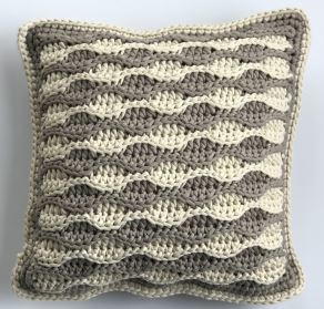 Crochet Buttoned Throw Pillow | AllFreeCrochet.com