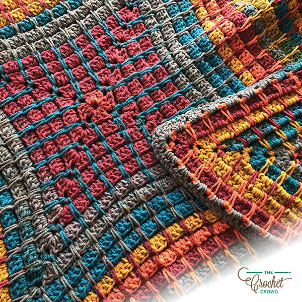 Color Splash Modern Granny Crochet Blanket