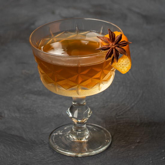 Quince Pickle Brandy Sour Cocktail