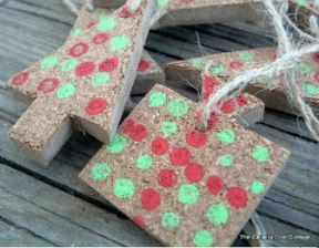 Painted Cork Christmas Ornaments
