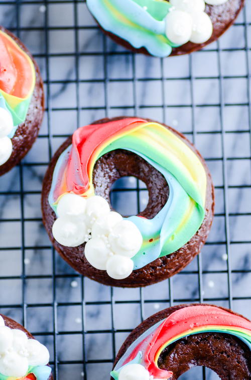 Chocolate Rainbow Doughnuts