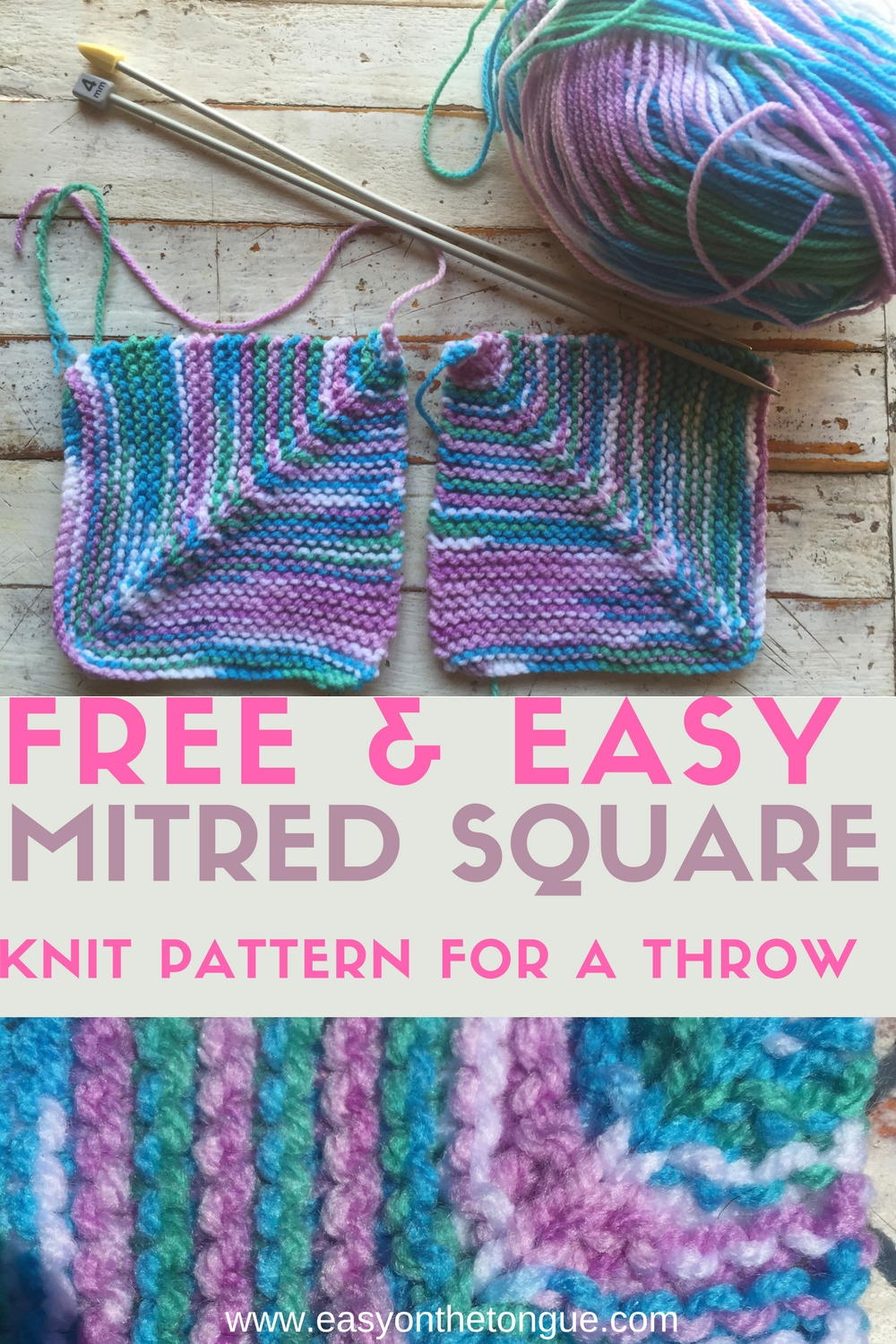 Knit a Mitered Square to Make a Throw | AllFreeKnitting.com