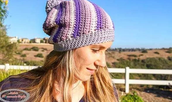 Magical Purple Crochet Beanie Pattern