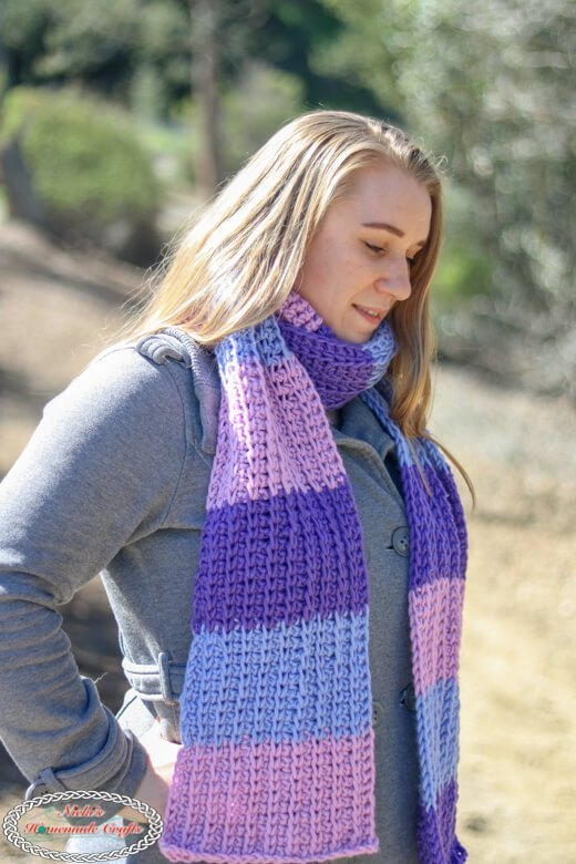Simply Purple Long Crochet Scarf | AllFreeCrochet.com