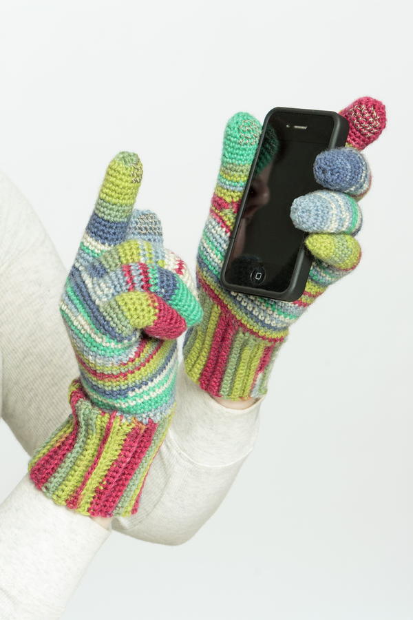 Candy Striped Texting Gloves