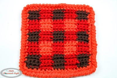 Rustic Red Single Crochet Coaster