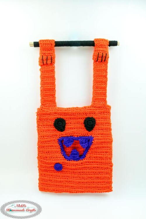 Hungry Monster Halloween Crochet Bag