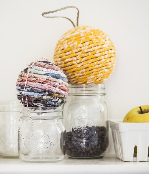 Recycled Twist Wrapped Ball Ornaments