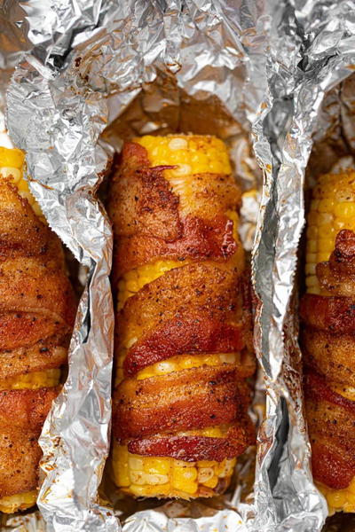 BBQ Bacon Oven Roasted Corn 