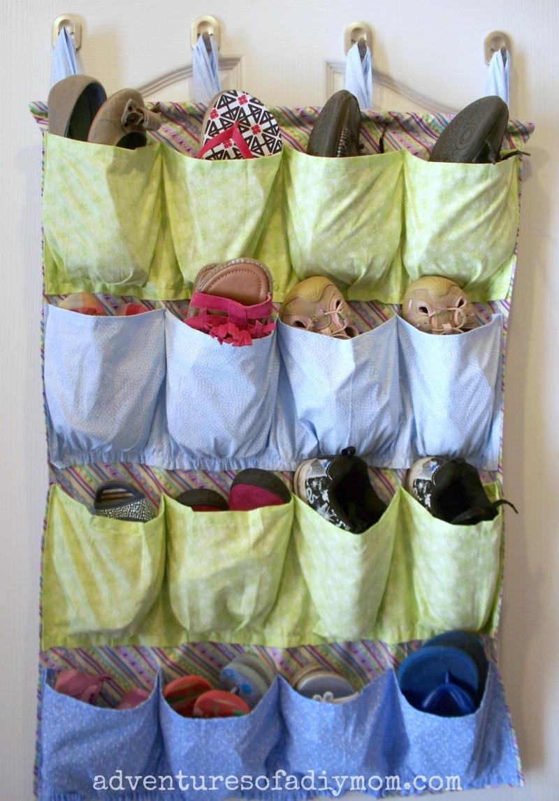 DIY Hanging Shoe Organizer AllFreeSewing Diy hanging shoe organizer allfreesewing