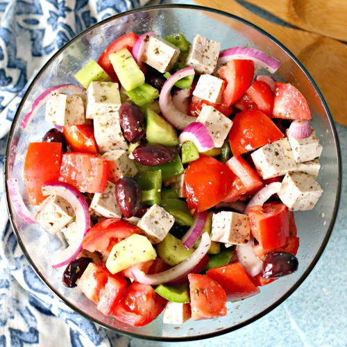 Vegan Greek Dressing and Salad