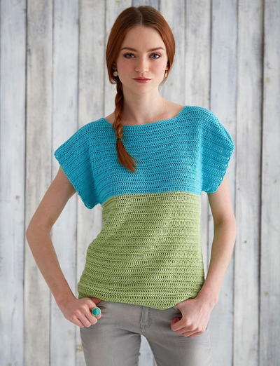 Crochet Summer Colorblock Top | AllFreeCrochet.com