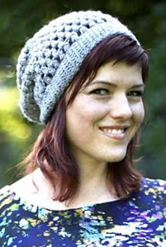 Grey Slouchie Crochet Beanie Pattern