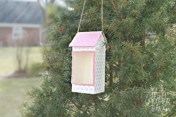 Milk Carton Bird Feeder