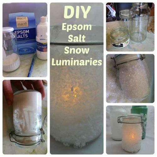 Epsom Salt Snow Luminaries