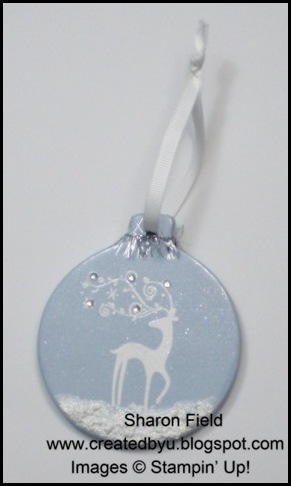 Shimmering Ceramic Reindeer Ornament