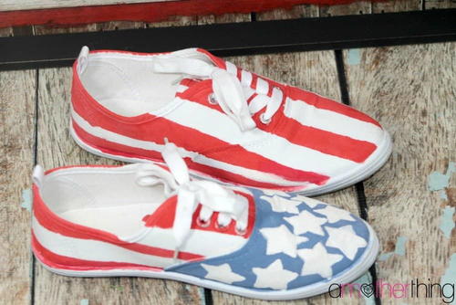 DIY USA Patriotic Flag Shoes
