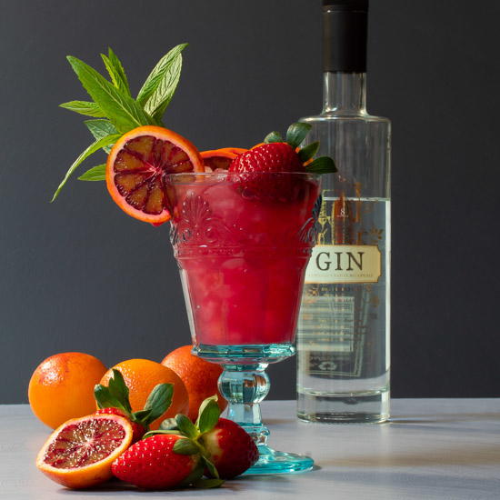 Blood Orange Pomegranate Gin Daisy Cocktail