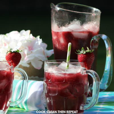 Strawberry Lemonade with Blueberries