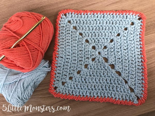 Delightful Crab Stitch Crochet Dishcloth