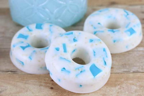 Blueberry Oatmeal DIY Doughnut Soaps