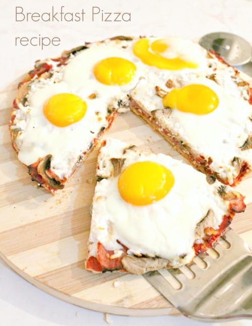 Breakfast Pizza Recipe with Eggs