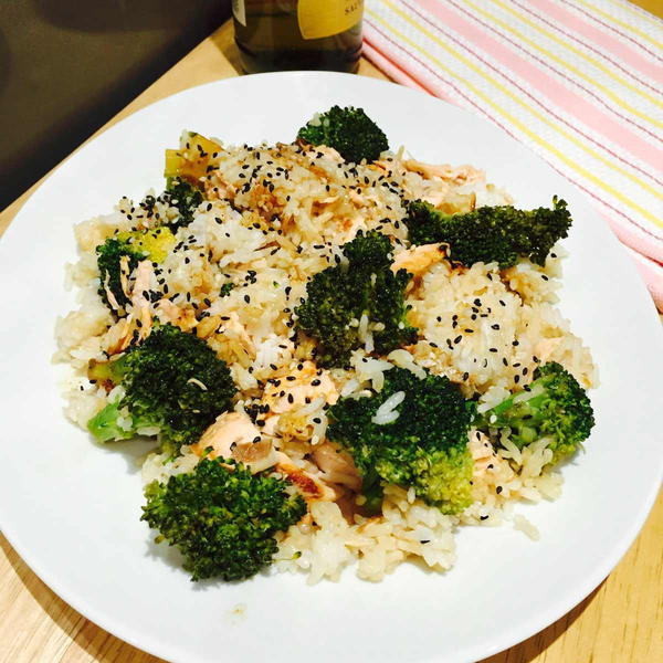 Salmon, Broccoli, Rice Toss