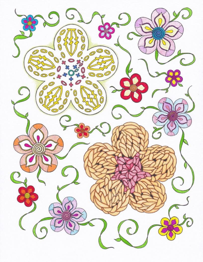 Download Crochet Flowers Coloring Page | FaveCrafts.com